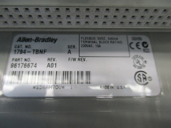 ALLEN BRADLEY 1794-TBNF SER. A REV. A01 230VAC 10A NSNP