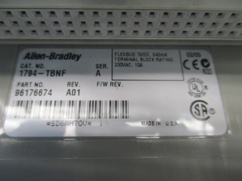 ALLEN BRADLEY 1794-TBNF SER. A REV. A01 230VAC 10A NSNP