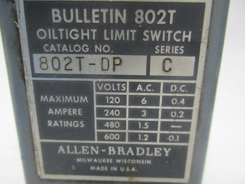 ALLEN BRADLEY 802T-DP SER. C 600V UNMP