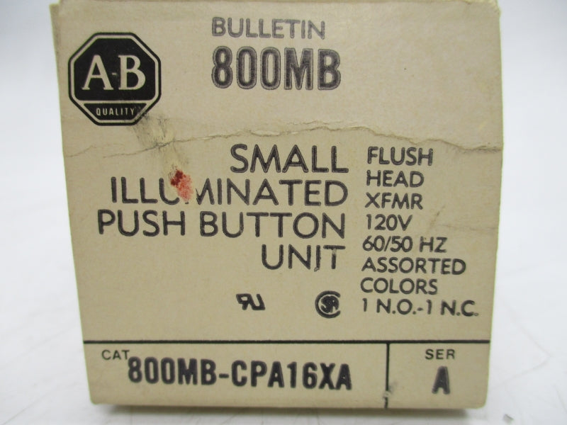 ALLEN BRADLEY 800MB-CPA16XA SER. A 110/120V (BK/YL) NSMP