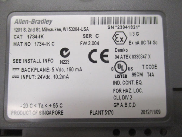 ALLEN BRADLEY 1734-IK SER. C F/W 3.004 24VDC NSMP