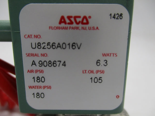 ASCO U8256A016V 110/120V 180PSI NSMP