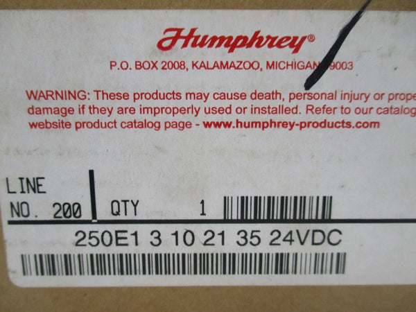 HUMPHREY 250E13102135 24VDC 30-125PSI NSMP