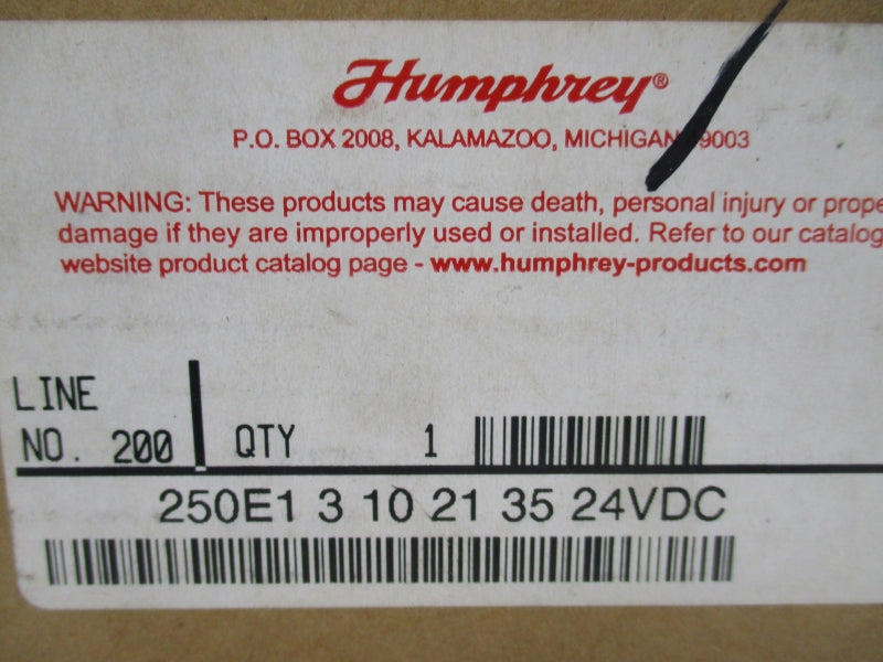 HUMPHREY 250E13102135 24VDC 30-125PSI NSMP
