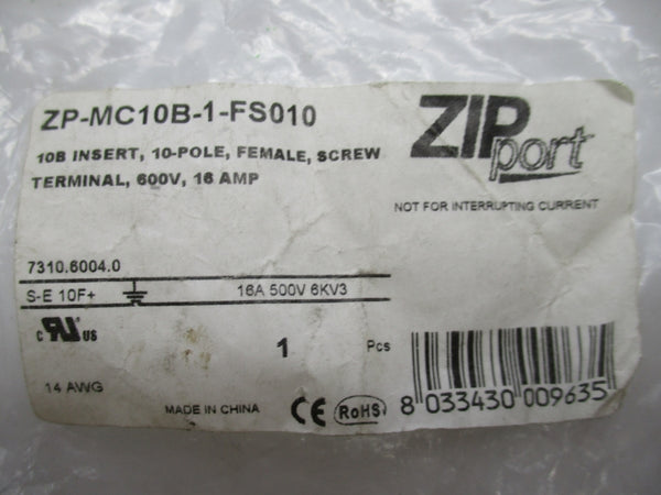 ZIP PORT ZP-MC10B-1-FS010 600V 16A NSMP