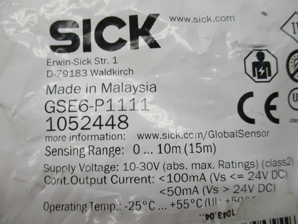 SICK GSE6-P1111 1052448 10-30V NSMP