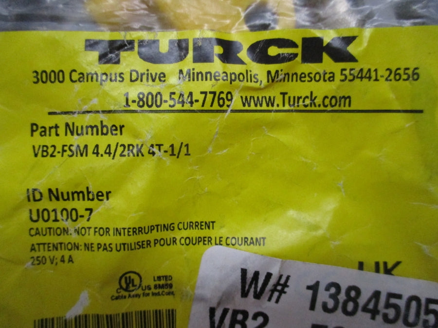 TURCK VB2-FSM4.4/2RK4T-1/1 U0100-7 250V 4A NSMP