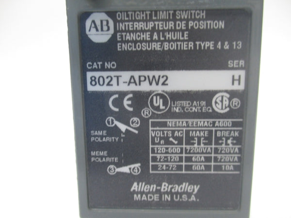 ALLEN BRADLEY 802T-APW2 SER.H 720VAC 60A (GY/BL) NSMP