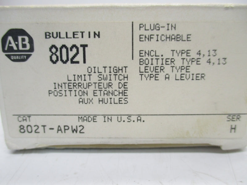 ALLEN BRADLEY 802T-APW2 SER.H 720VAC 60A (GY/BL) NSMP