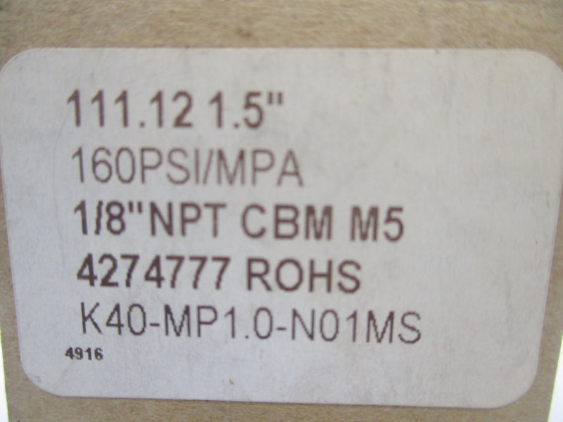 SMC K40-MP1.0-N01MS 111.12 0-160PSI 1.5" NSMP