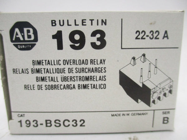 ALLEN BRADLEY 193-BSC32 SER. B 600V 22-32A (BK/YL) NSMP