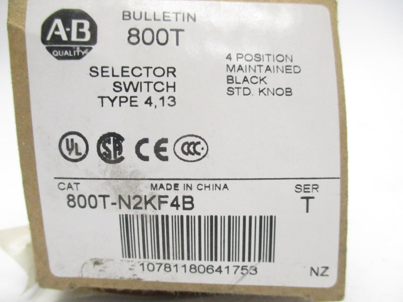 ALLEN BRADLEY 800T-N2KF4B SER.T (BR/WH) NSMP