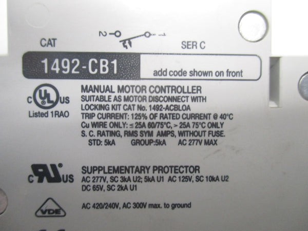 ALLEN BRADLEY 1492-CB1H200 SER.C 277V 16A NSMP