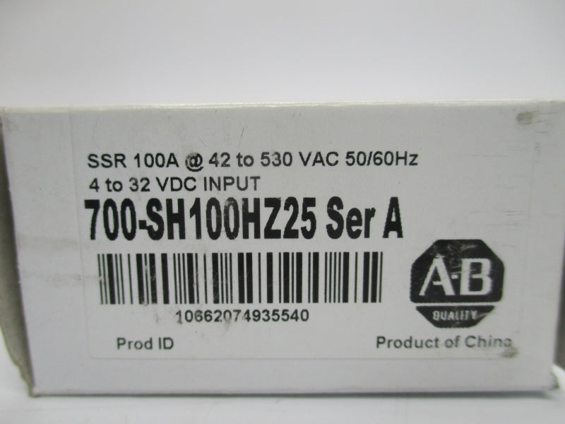 ALLEN BRADLEY 700-SH100HZ25 SER.A 480V (WH) NSMP