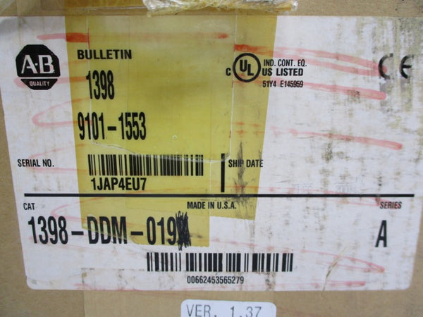 ALLEN BRADLEY 1398-DDM-019 9101-1533 SER. A 120/240VAC VER. 1.39 (BR/WH) NSNP