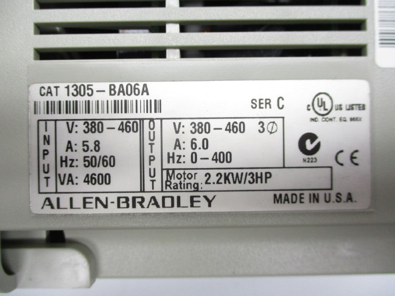 ALLEN BRADLEY 1305-BA06A SER. C F/W 7.02 380-460V 5.8A NSMP