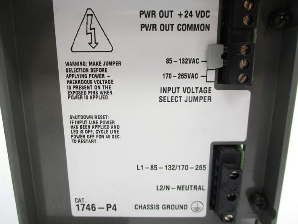 ALLEN BRADLEY 1746-P4 SER. A 170-265VAC 10A UNMP