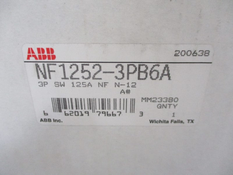 ABB NF1252-3PB6A 600V 125A NSMP