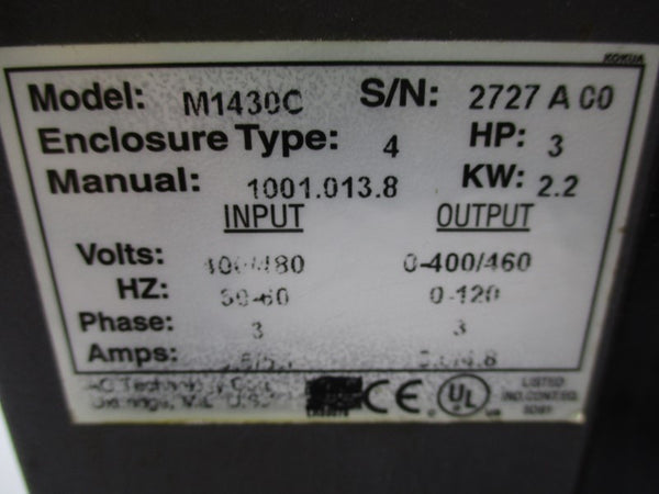 AC TECHNOLOGY M1430C 400/480V 5.5/5.1A (NO FACEPLATE) UNMP