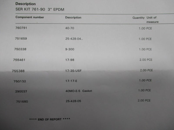 ALFA LAVAL 9613990364 761-90 3" NSMP