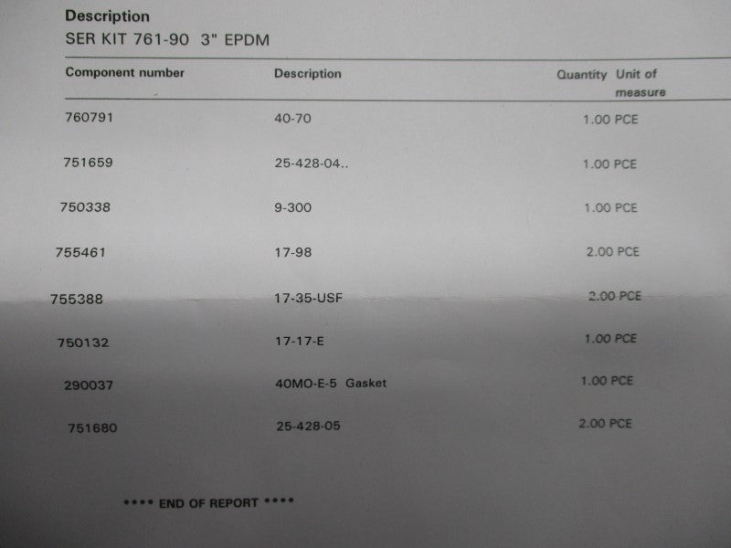 ALFA LAVAL 9613990364 761-90 3" NSMP