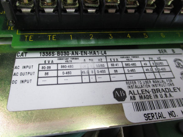 ALLEN BRADLEY 1336S-B030-AN-EN-HA1-L4 SER. B 380-480V 40A NSNP