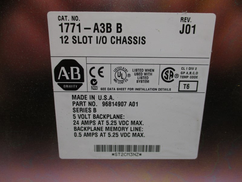 ALLEN BRADLEY 1771-A3B SER. B REV. J01 5.25VDC 24A NSMP