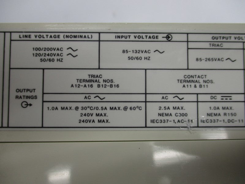 ALLEN BRADLEY 1745-LP151 SER. C F/W 6 120/240VAC 2.5A (NO COVER) UNMP