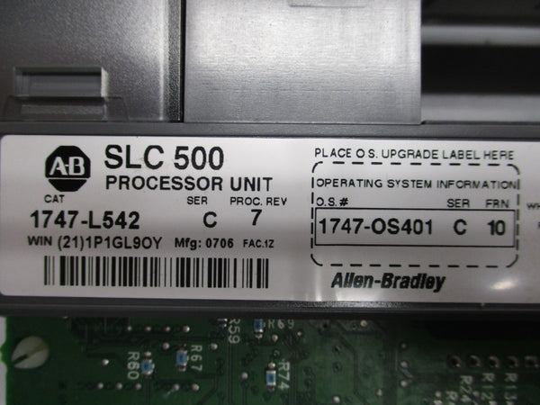 ALLEN BRADLEY 1747-L542 SER.C F/W 10 REV. 7 24VDC 1A (NO KEY) UNMP