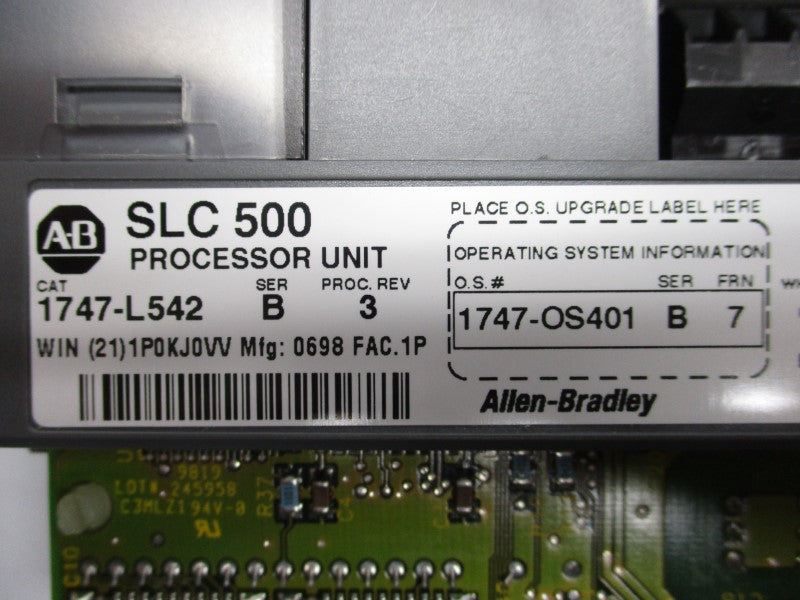 ALLEN BRADLEY 1747-L542 SER. B F/W 7 REV. 3 24VDC 1A (NO KEY) UNMP