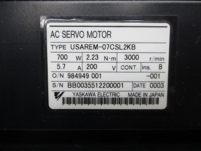 YASKAWA ELECTRIC USAREM-07CSL2KB 200V 5.7A UNMP