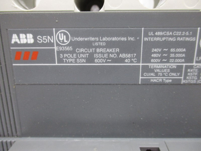 ABB S5N400BWU8 600V 400A NSMP