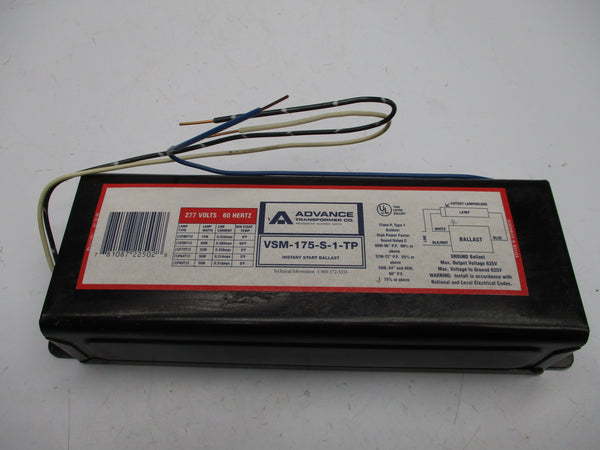 ADVANCE TRANSFORMER VSM-175-S-1-TP 277V 0.35A NSMP