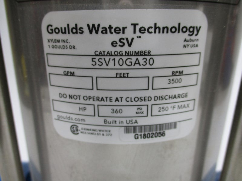 GOULDS 5SV10GA30 360PSI NSMP
