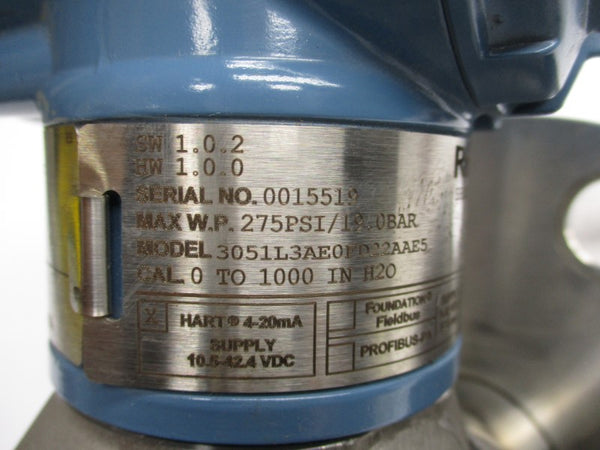 ROSEMOUNT 3051L3AE0FD22AAE5 10.5-42.4VDC 0-1000PSI UNMP