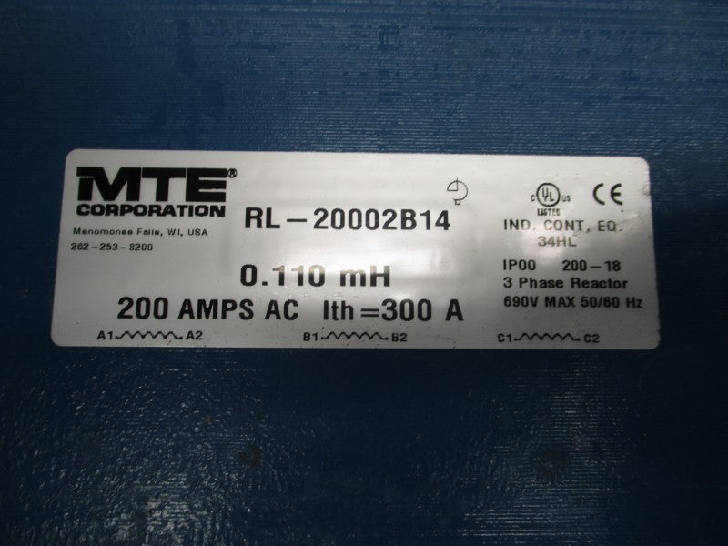 MTE CORP RL-20002B14 690V 200A UNMP