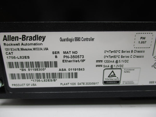 ALLEN BRADLEY 1756-L82ES SER. B F/W 1.057 5.1VDC NSMP