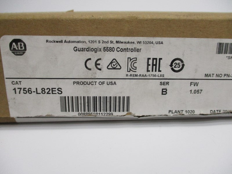ALLEN BRADLEY 1756-L82ES SER. B F/W 1.057 5.1VDC NSMP