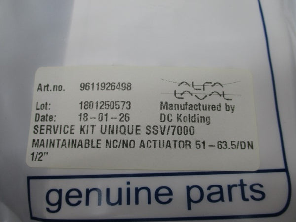 ALFA LAVAL 9611926498 SSV/7000 1/2" NSMP