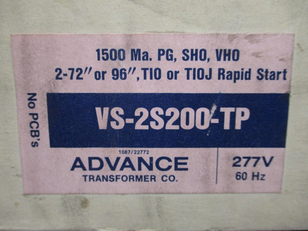 ADVANCE TRANSFORMER CO. VS-2S200-TP 277V 1.65A NSMP