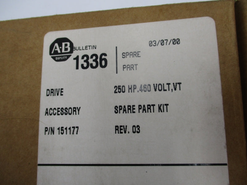 ALLEN BRADLEY 1336151177 151177 REV. 03 460V NSMP