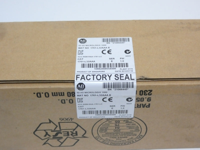 ALLEN BRADLEY 1761-L32AAA SER. E F/W 1.0 DATE: 2012 NSFS