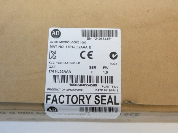 ALLEN BRADLEY 1761-L32AAA SER. E F/W 1.0 DATE: 2012 NSFS