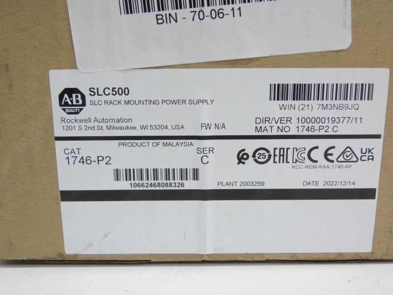 ALLEN BRADLEY 1746-P2 SER. C S/W 11 DATE: 2022 NSFS