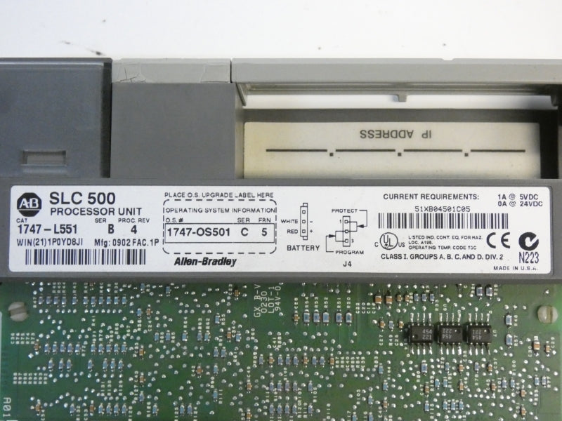 ALLEN BRADLEY 1747-L551 SER. B REV. 4 F/W 5 24VDC 1A (AS PICTURED) NSNP