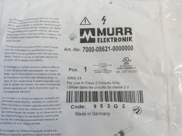 MURR ELEKTRONIK 7000-08621-0000000 30VAC/DC 4A NSMP