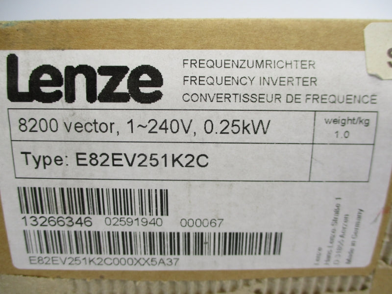 LENZE E82EV251K2C 230-240V 3.4A NSMP