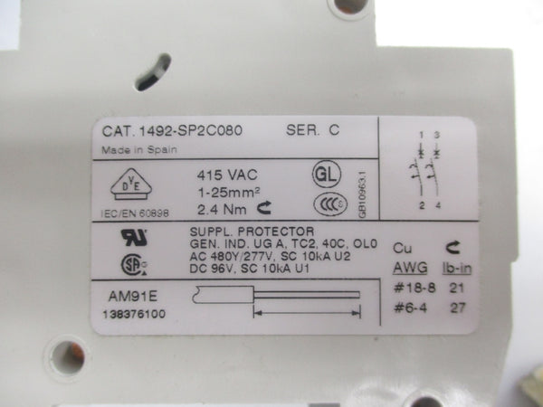 ALLEN BRADLEY 1492-SP2C080 SER. C 415VAC (WH) NSMP