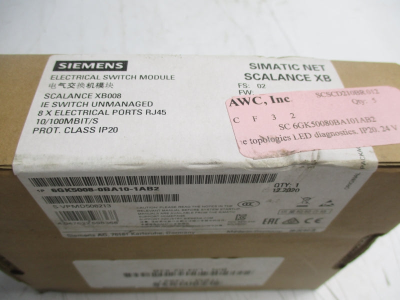 SIEMENS 6GK5008-0BA10-1AB2 24VDC NSFS