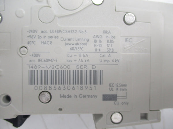ALLEN BRADLEY 1489-M2C600 SER. D 400V NSMP